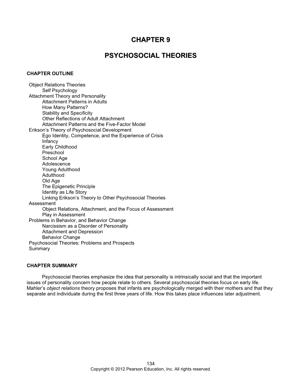 Chapter 9 Psychosocial Theories