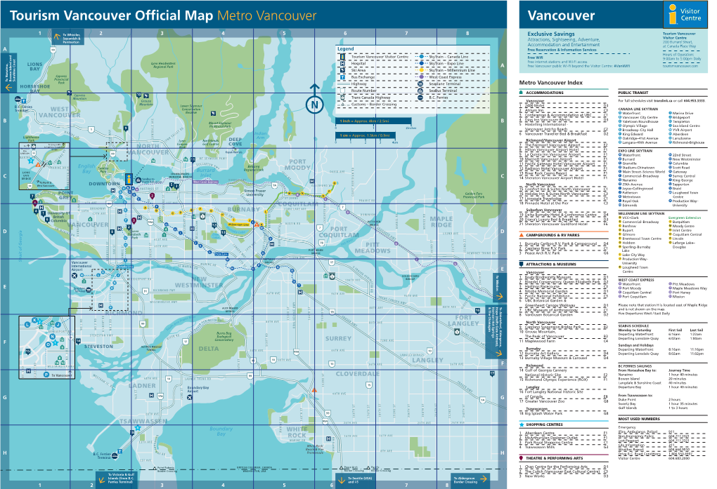 Tourism Vancouver Official Map Metro Vancouver Vancouver