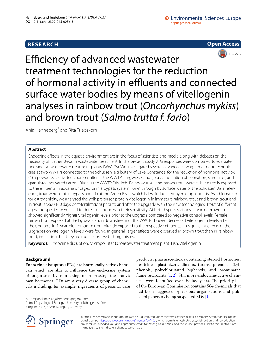 Efficiency of Advanced Wastewater Treatment Technologies for The