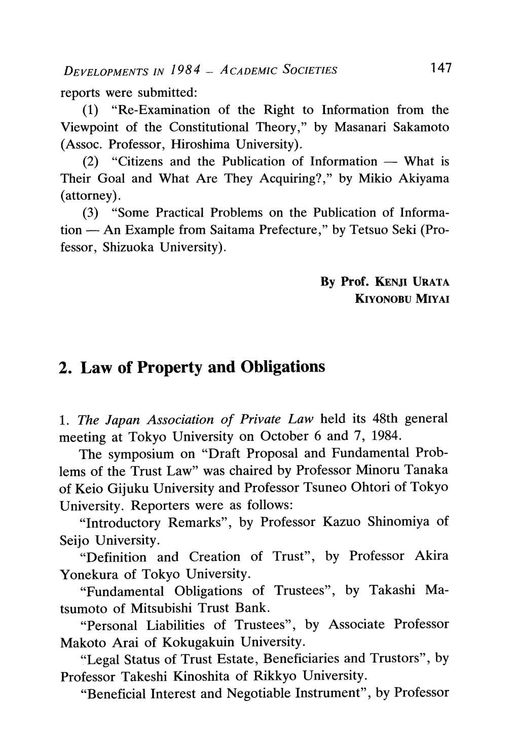 2. Law of Property and Obligations