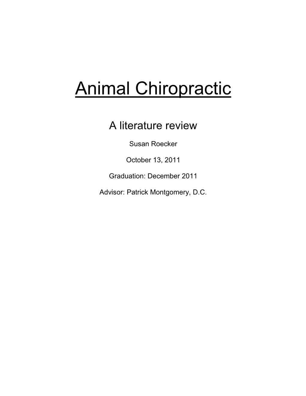 Animal Chiropractic