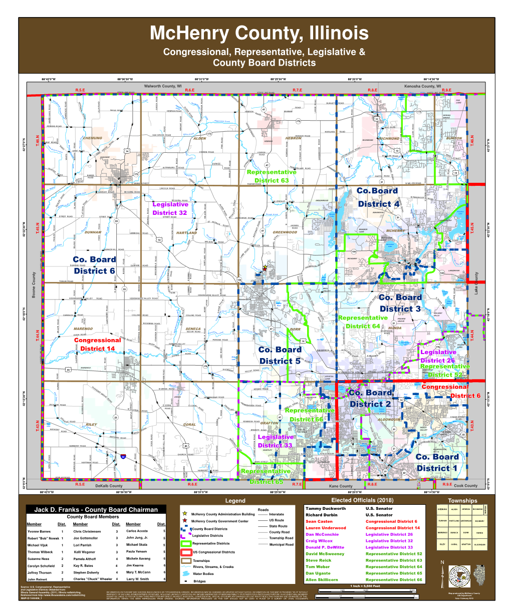 Congressional, Representative, Legislative & County Board Districts