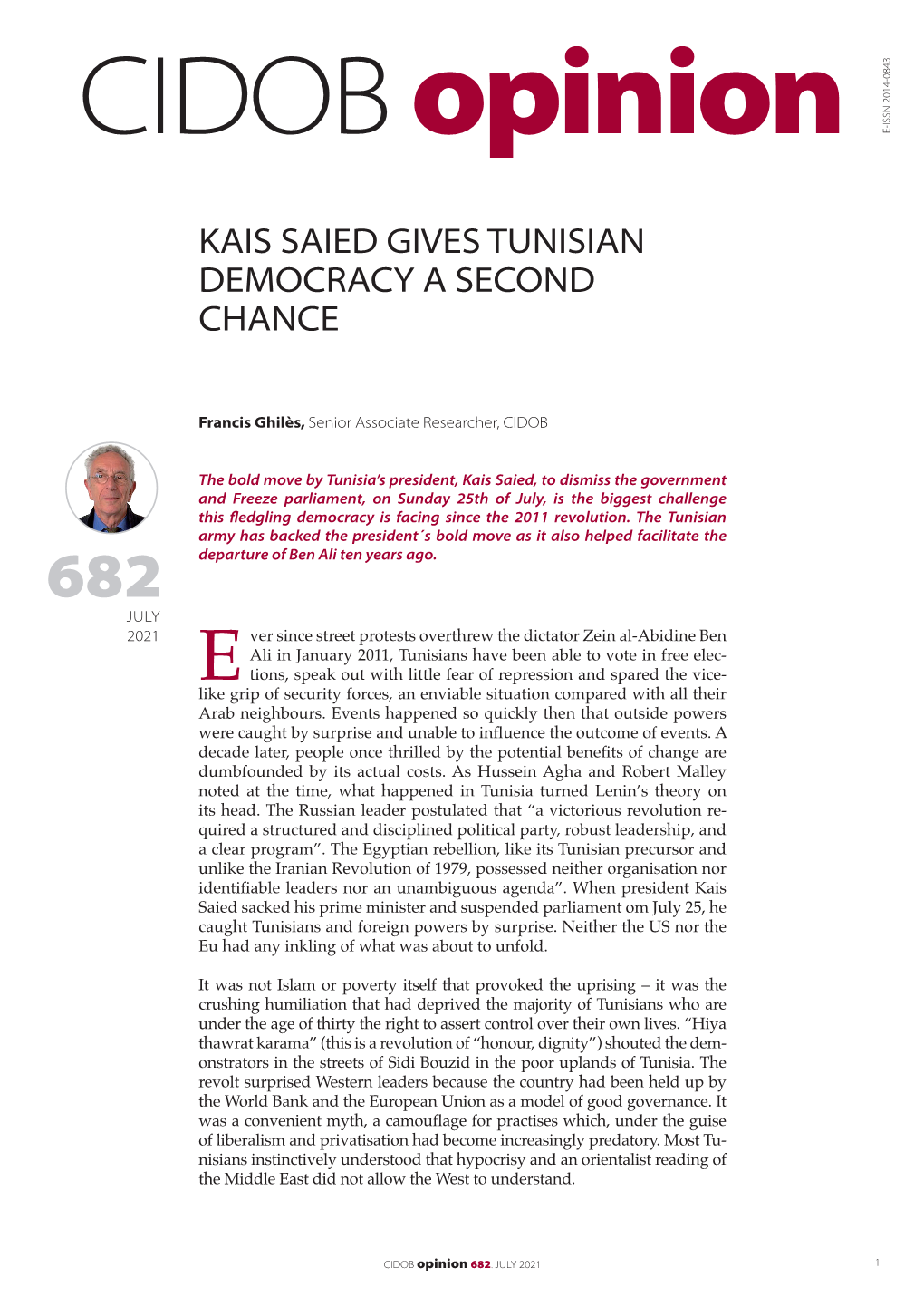 Kais Saied Gives Tunisian Democracy a Second Chance