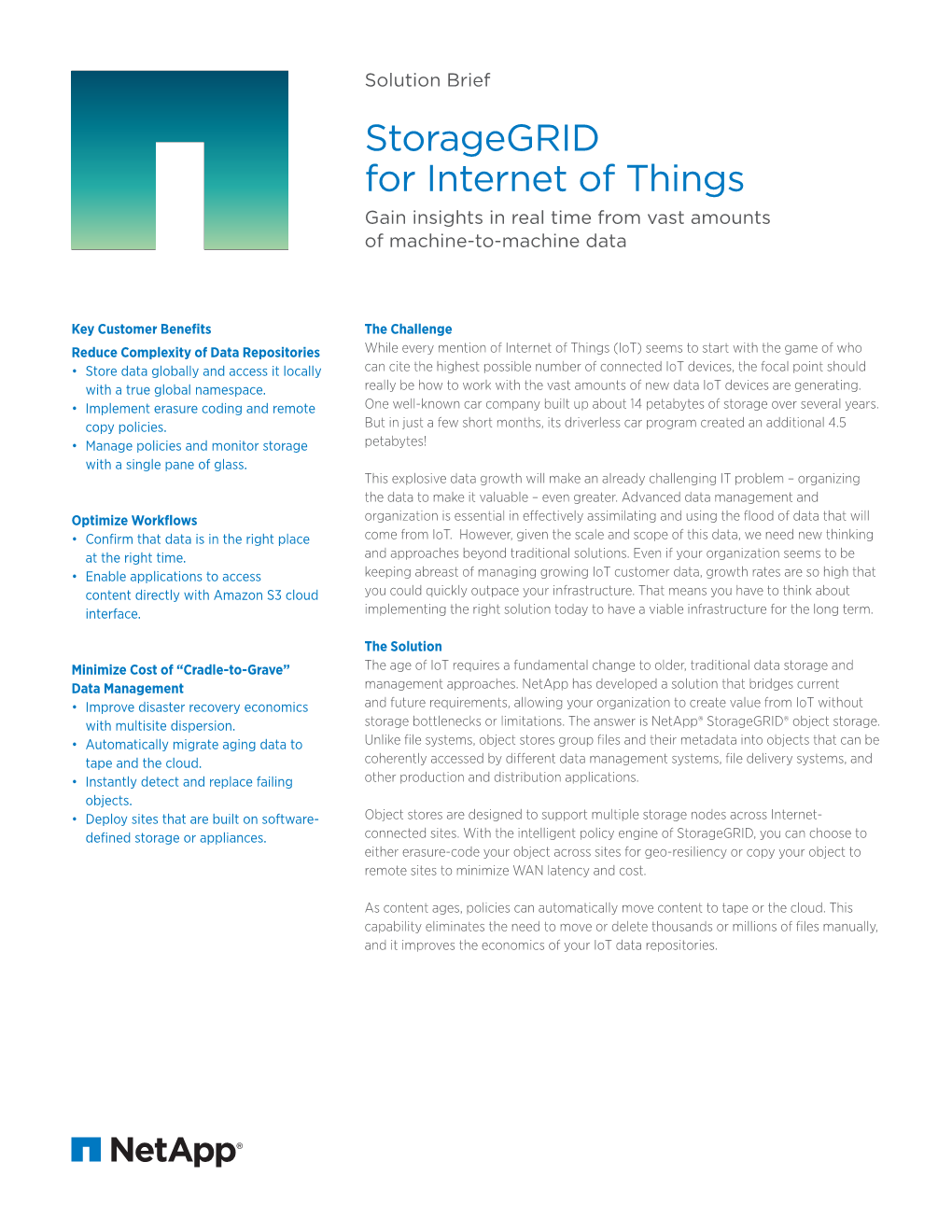 Storagegrid for Internet of Things Gain Insights in Real Time from Vast Amounts of Machine-To-Machine Data