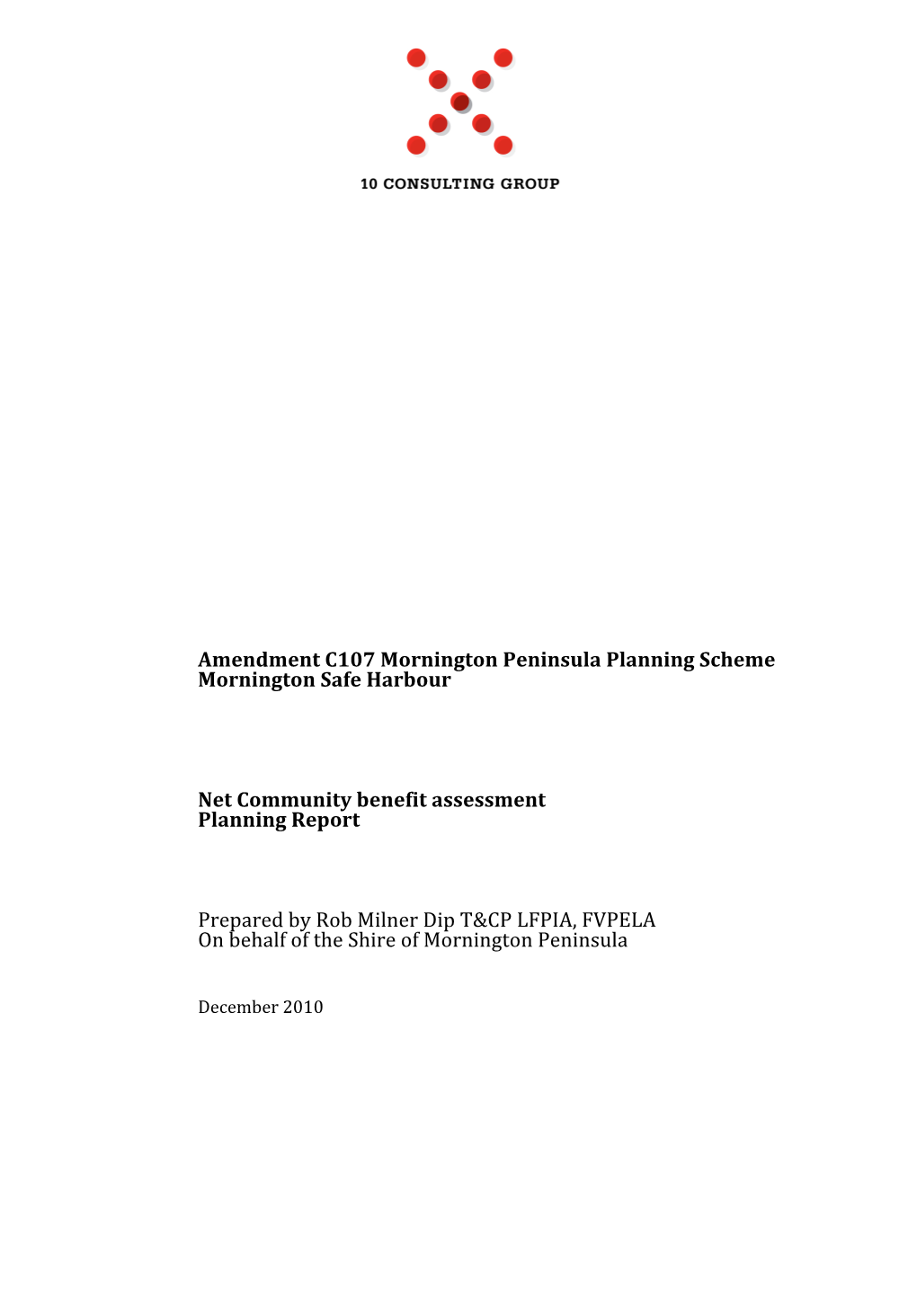Amendment C107 Mornington Peninsula Planning Scheme Mornington Safe Harbour