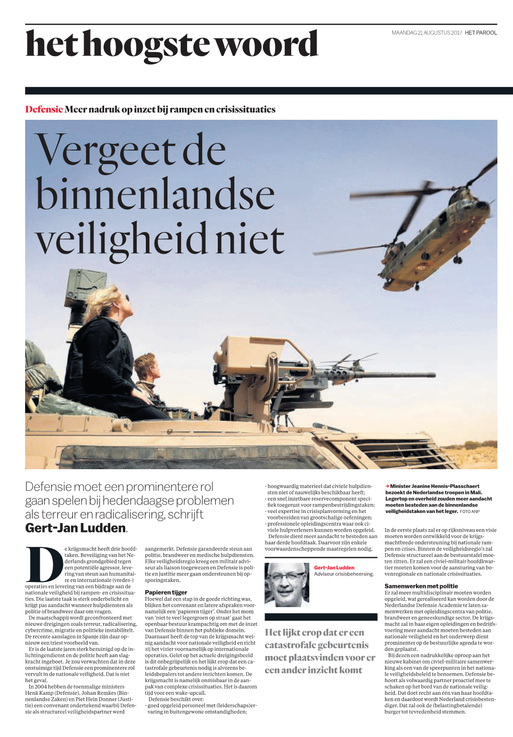 Het Hoogste Woord MAANDAG 21 AUGUSTUS 2017 HET PAROOL