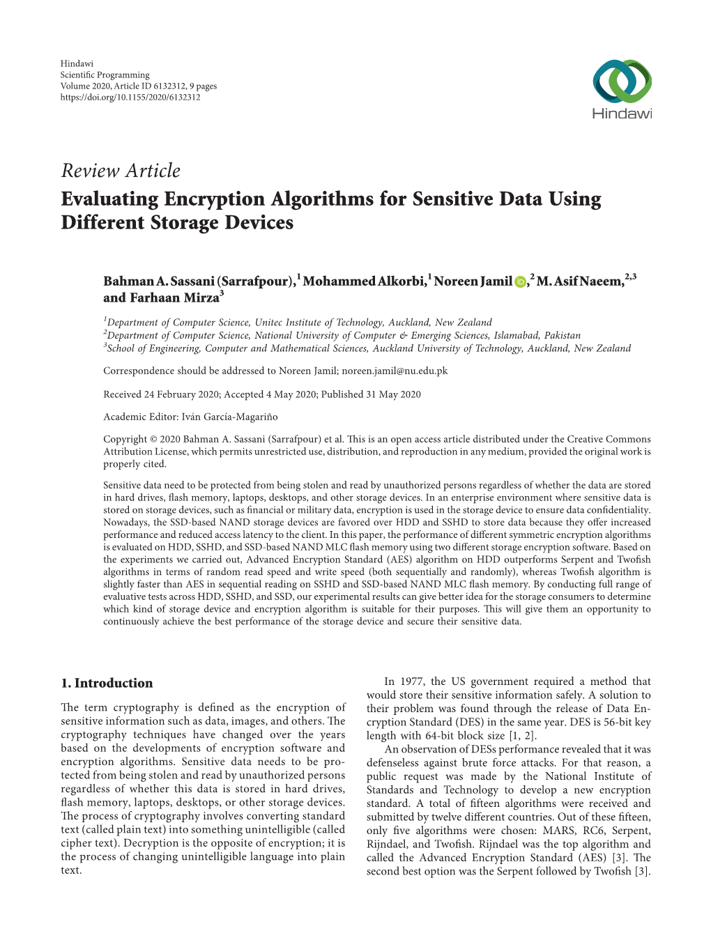 Evaluating Encryption Algorithms for Sensitive Data Using Different Storage Devices