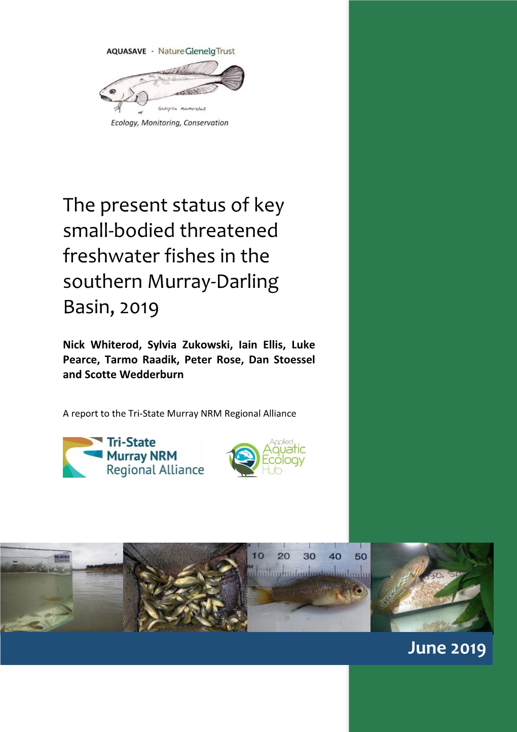 The Present Status of Key Small-Bodied Threatened Freshwater Fishes in the Southern Murray-Darling Basin, 2019