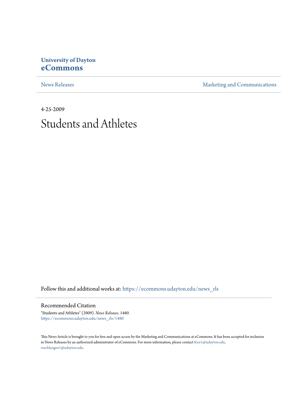 Students and Athletes