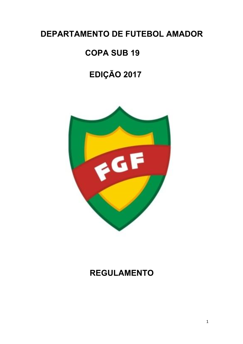 Departamento De Futebol Amador Copa Sub 19 Edição