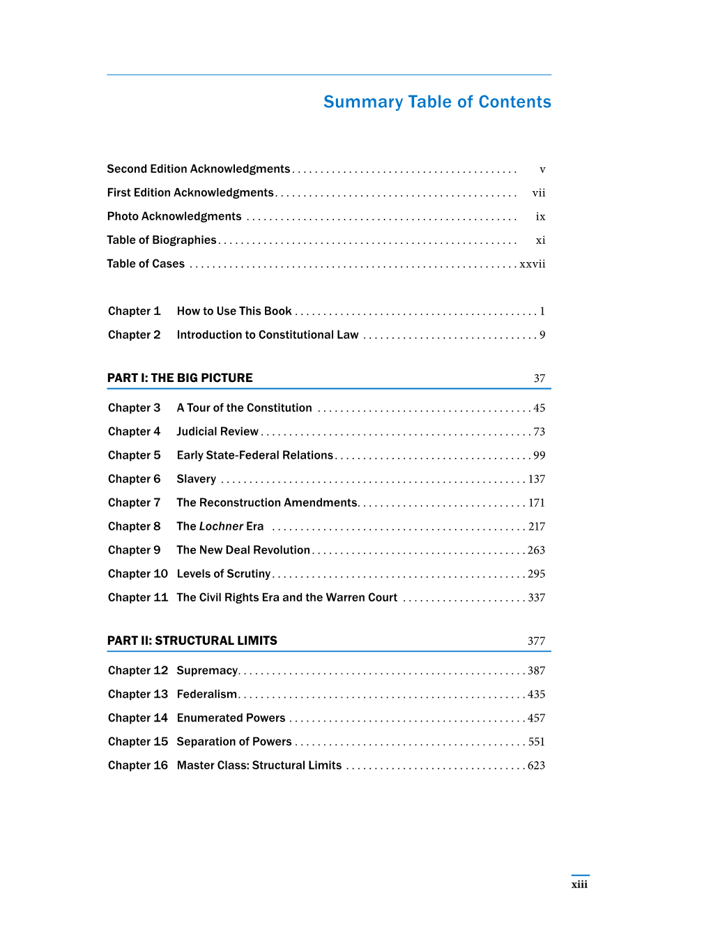 Table of Contents