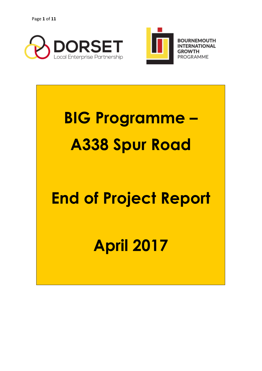 A338 Spur Road End of Project Report April 2017