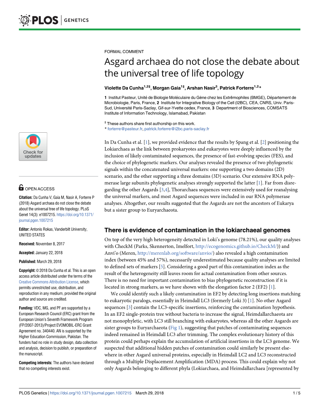 Asgard Archaea Do Not Close the Debate About the Universal Tree of Life Topology