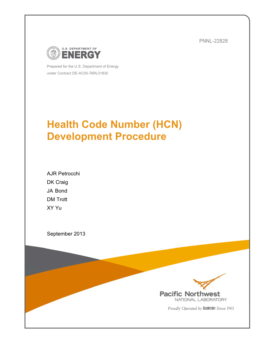 Health Code Number (HCN) Development Procedure