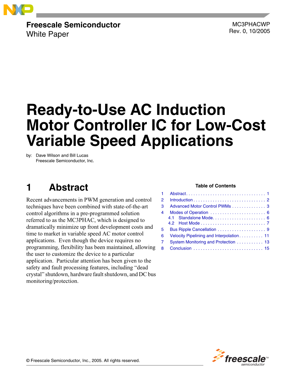 MC3PHAC: Ready-To-Use AC Induction Motor Controller IC