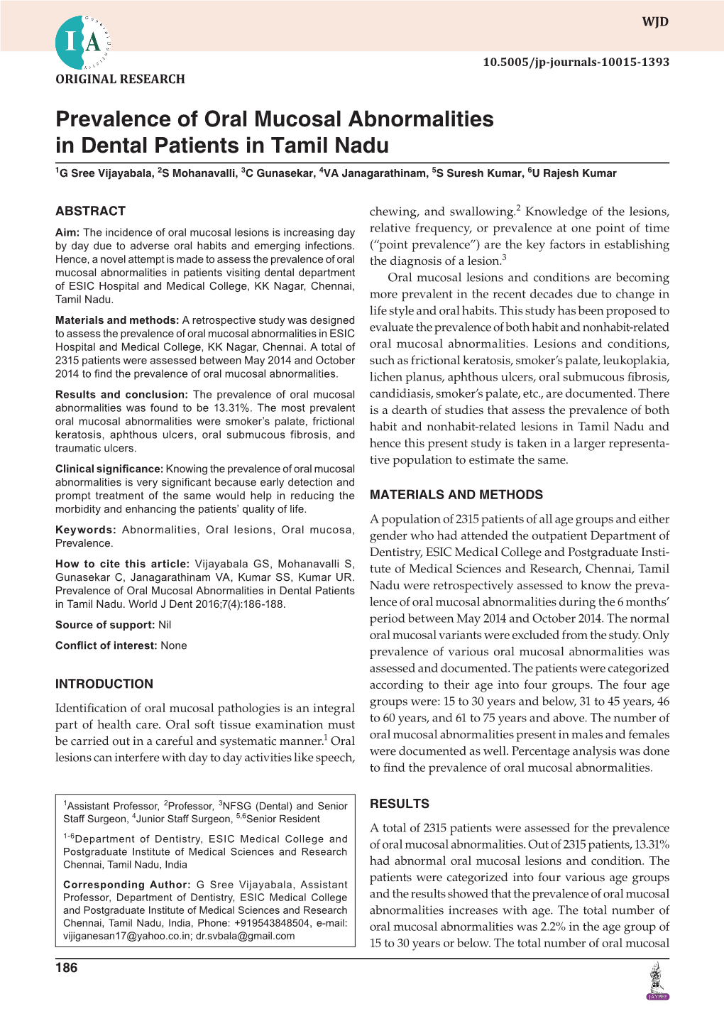 Prevalence of Oral Mucosal Abnormalities in Dental Patients In