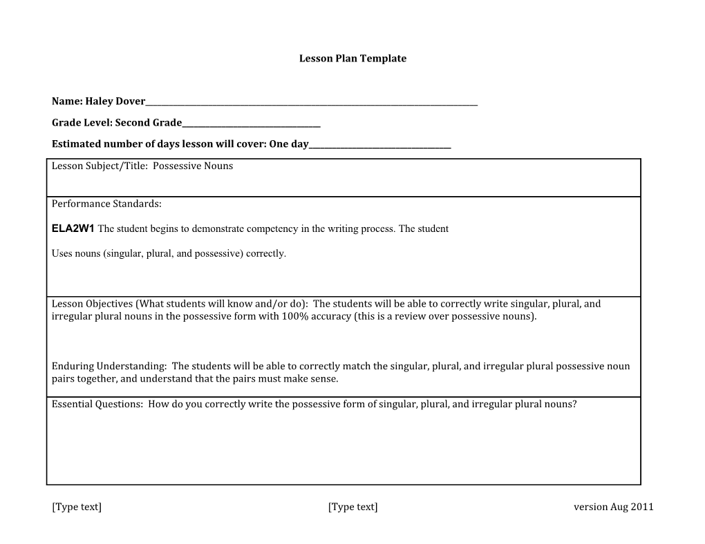 Lesson Plan Template s8