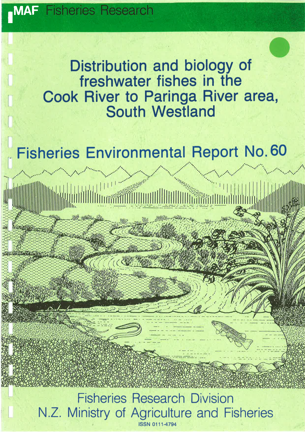 Distribution and Biology of Freshwater Fishes in the Cook River to Paringa River Area, South Westland