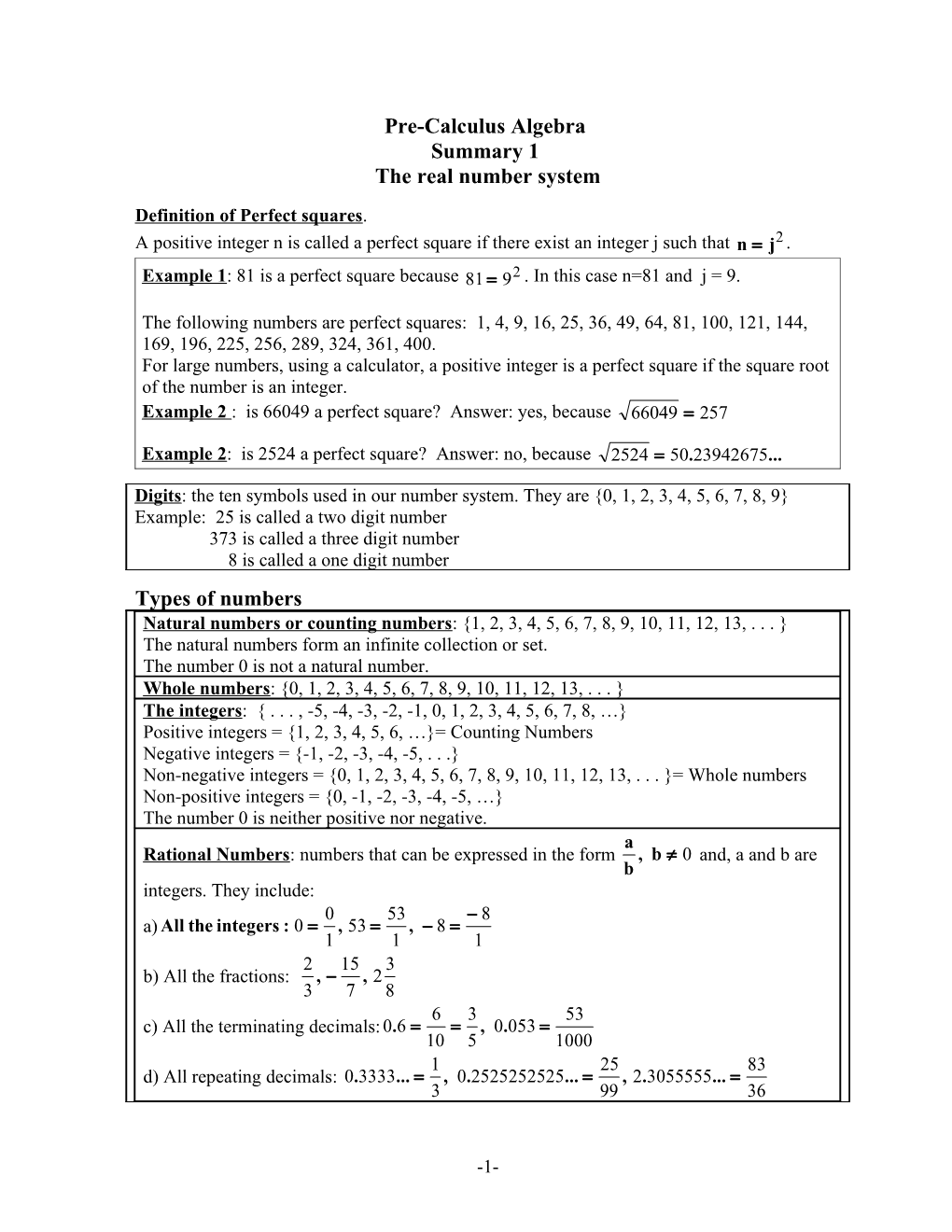 The Real Number System