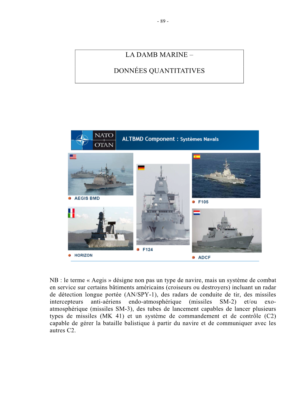 La Damb Marine – Données Quantitatives