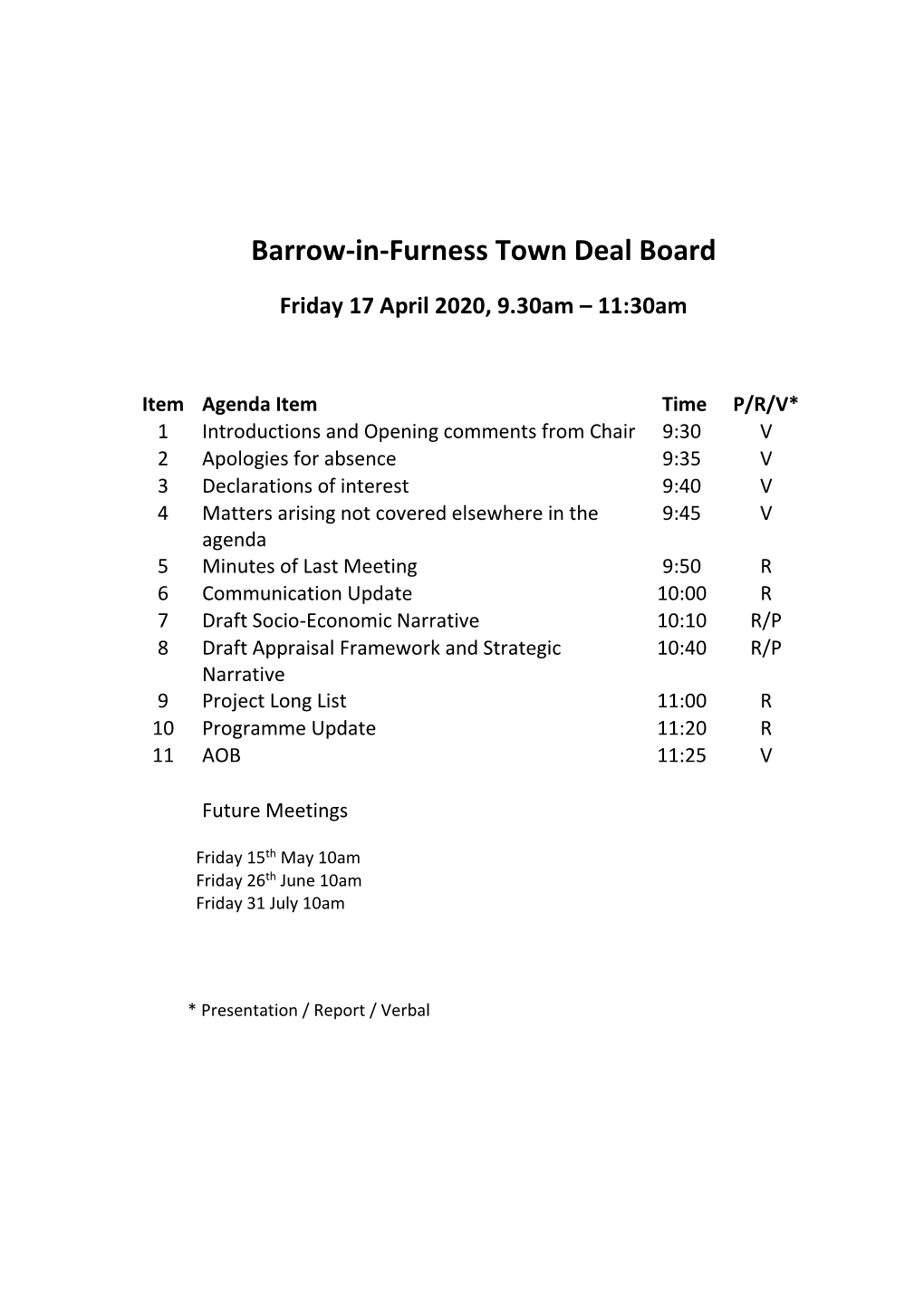 Barrow-In-Furness Town Deal Board