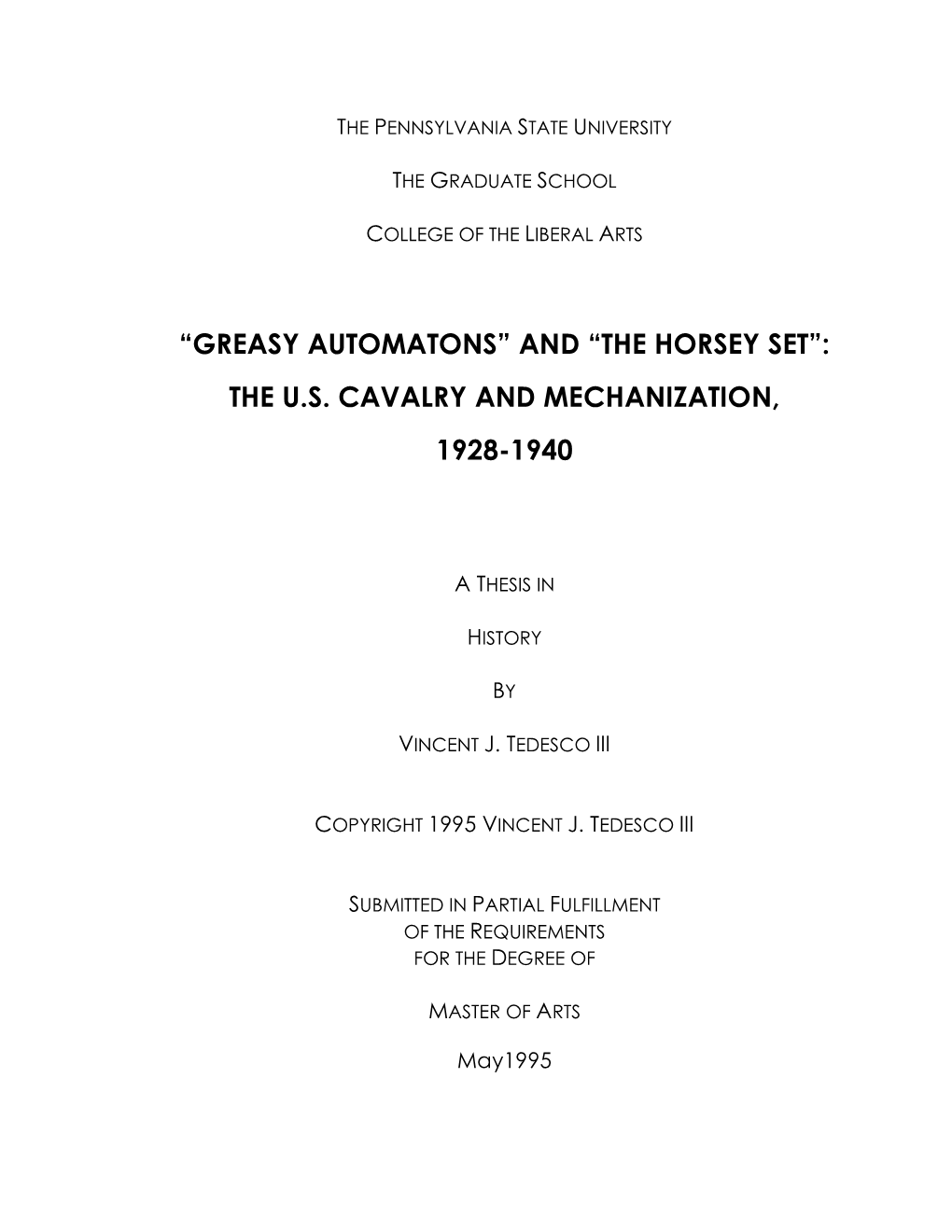 “Greasy Automatons” and “The Horsey Set”: the U.S