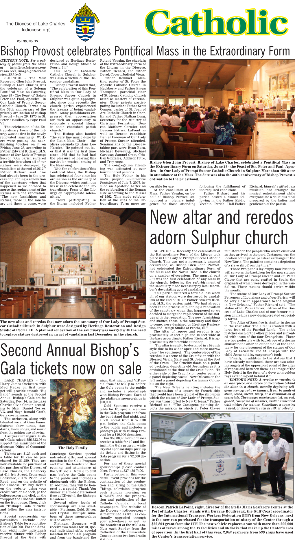 New Altar and Reredos Adorn Sulphur Church