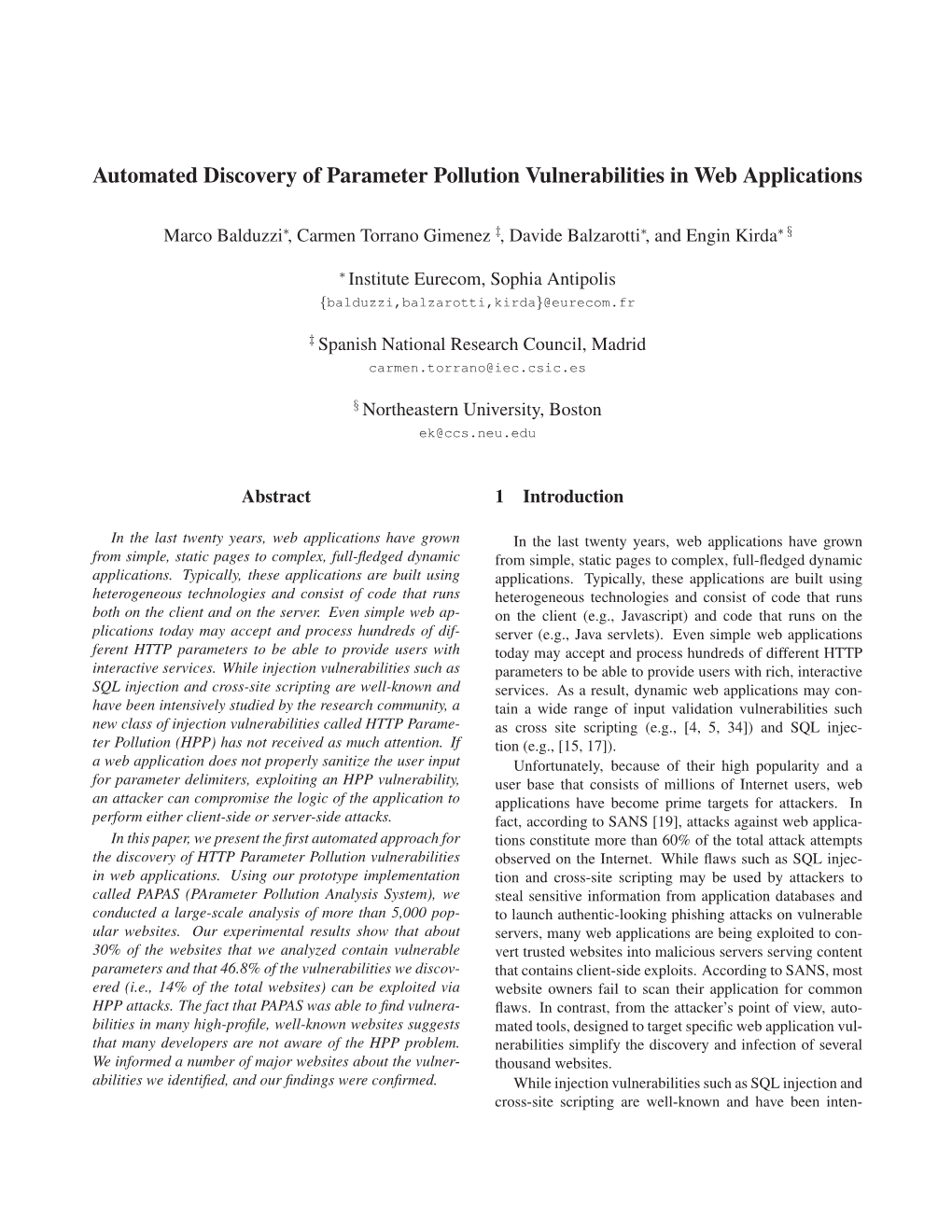 Automated Discovery of Parameter Pollution Vulnerabilities in Web Applications