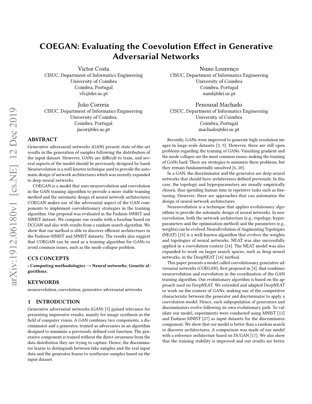 Evaluating the Coevolution Effect in Generative Adversarial Networks