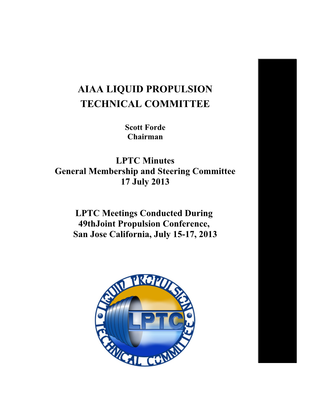 AIAA Liquid Propulsion Technical Committee (LPTC)