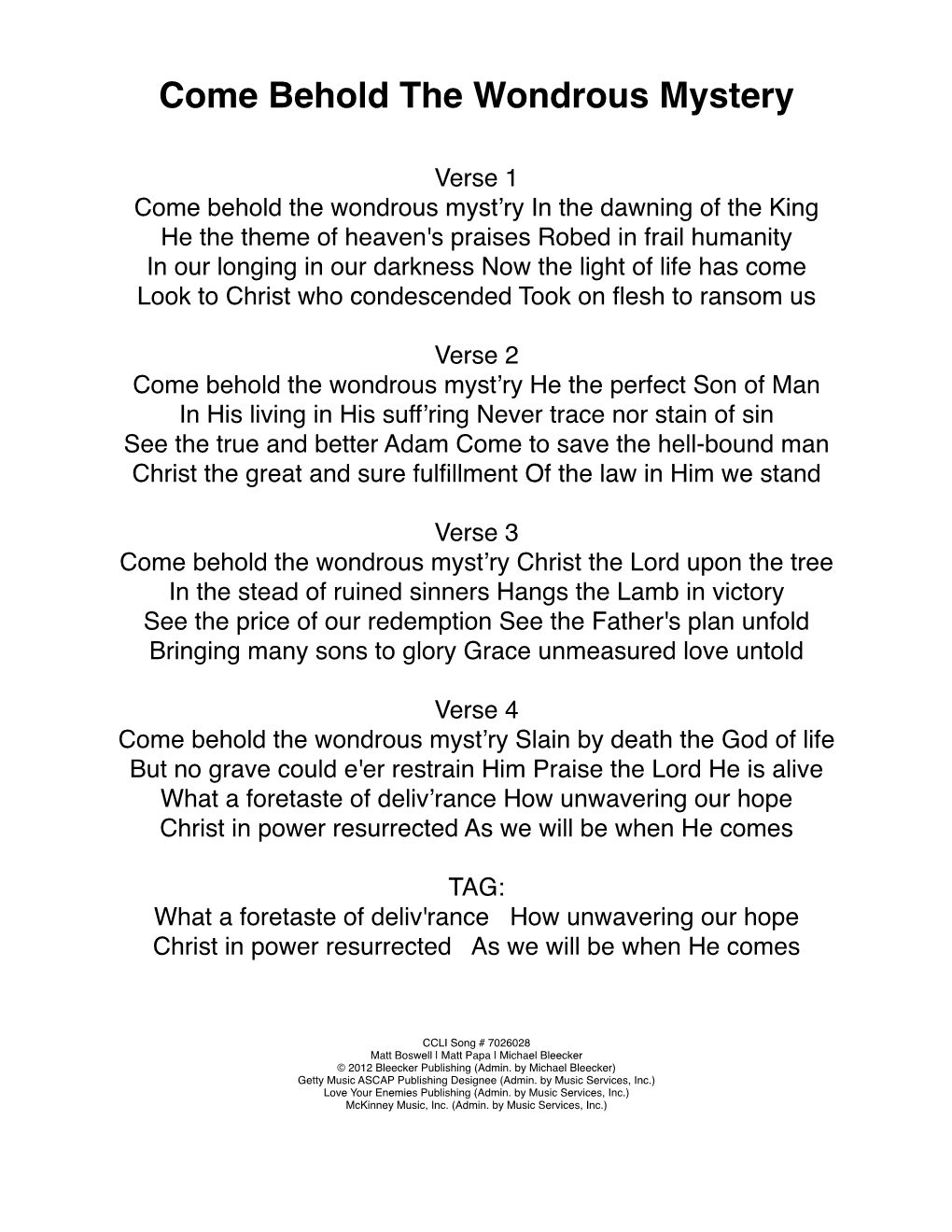 Good Friday 4-2-31 Song Lyrics