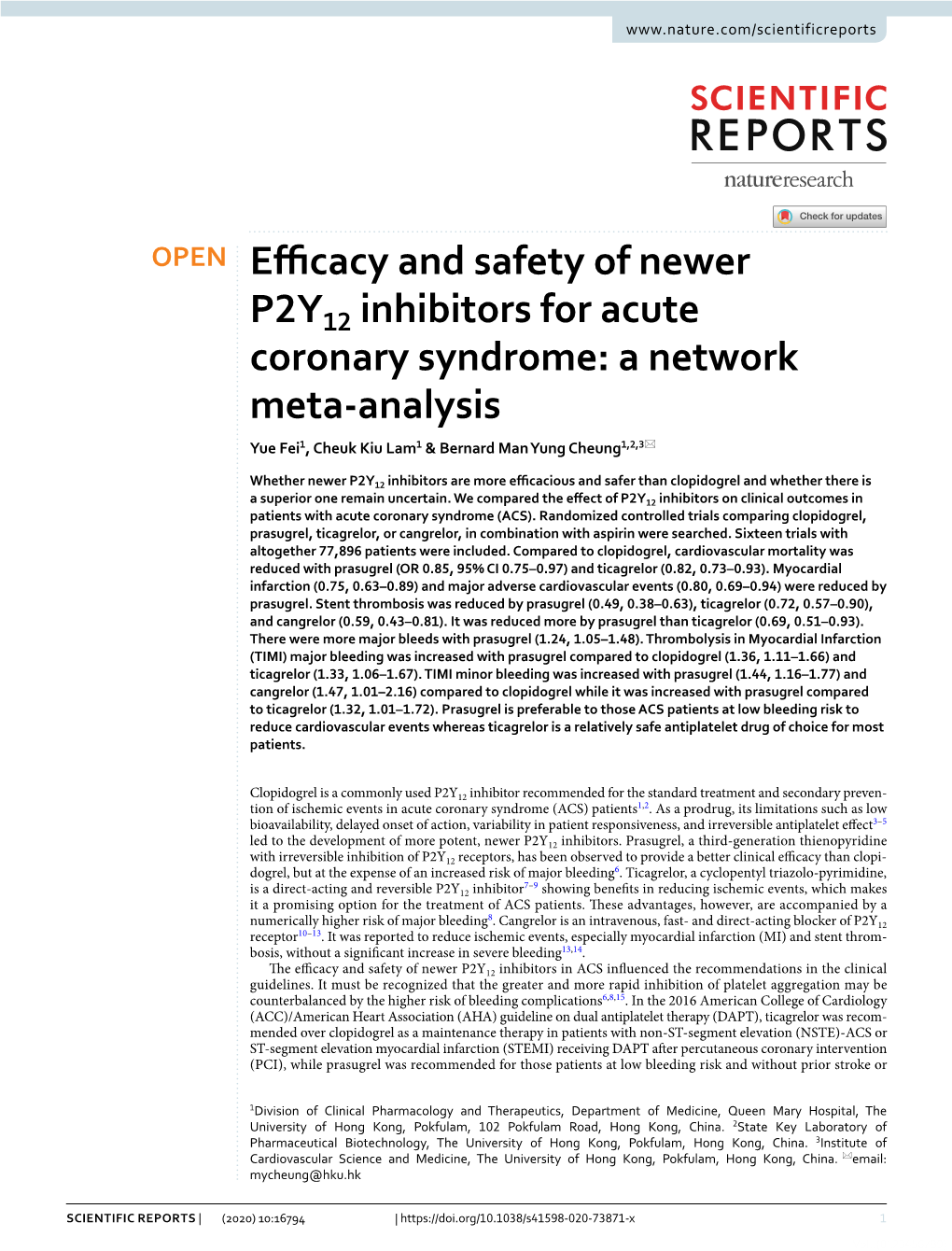 Efficacy and Safety of Newer P2Y12 Inhibitors for Acute Coronary