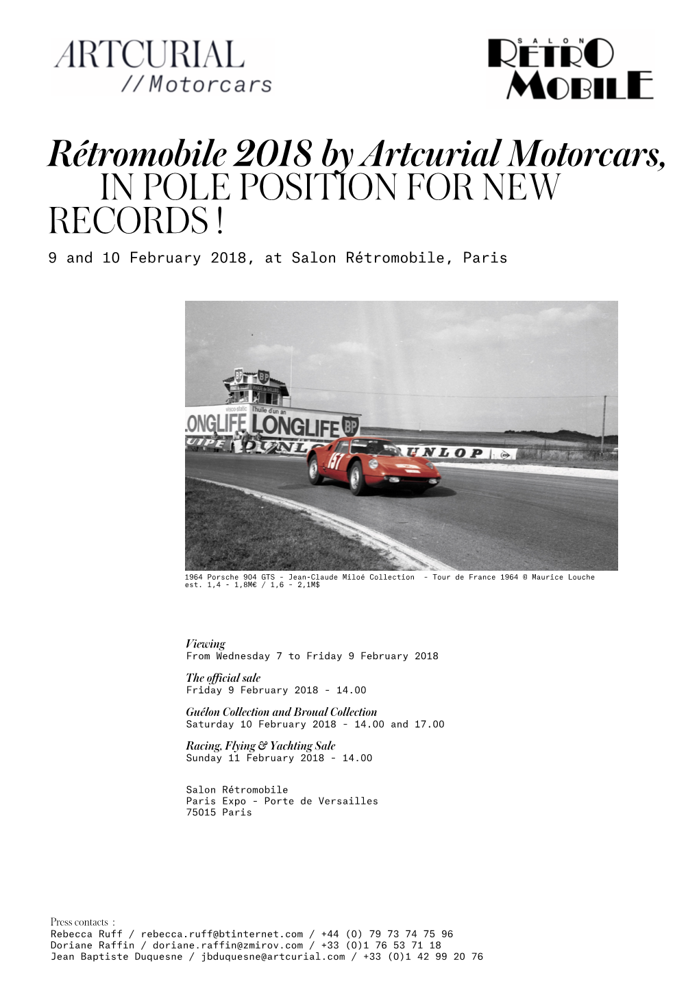 Rétromobile 2018 by Artcurial Motorcars, IN