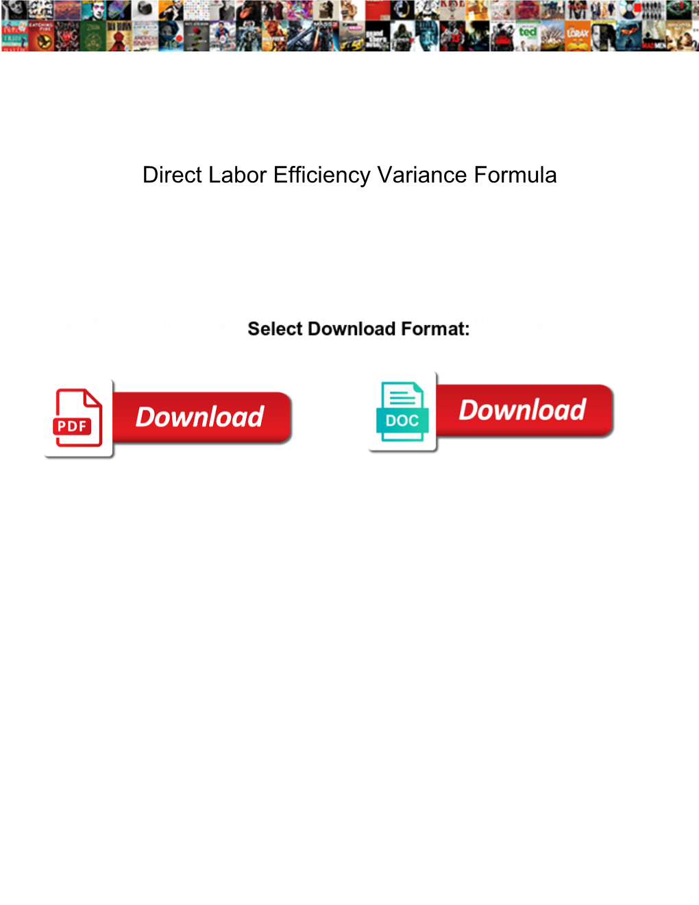 Direct Labor Efficiency Variance Formula