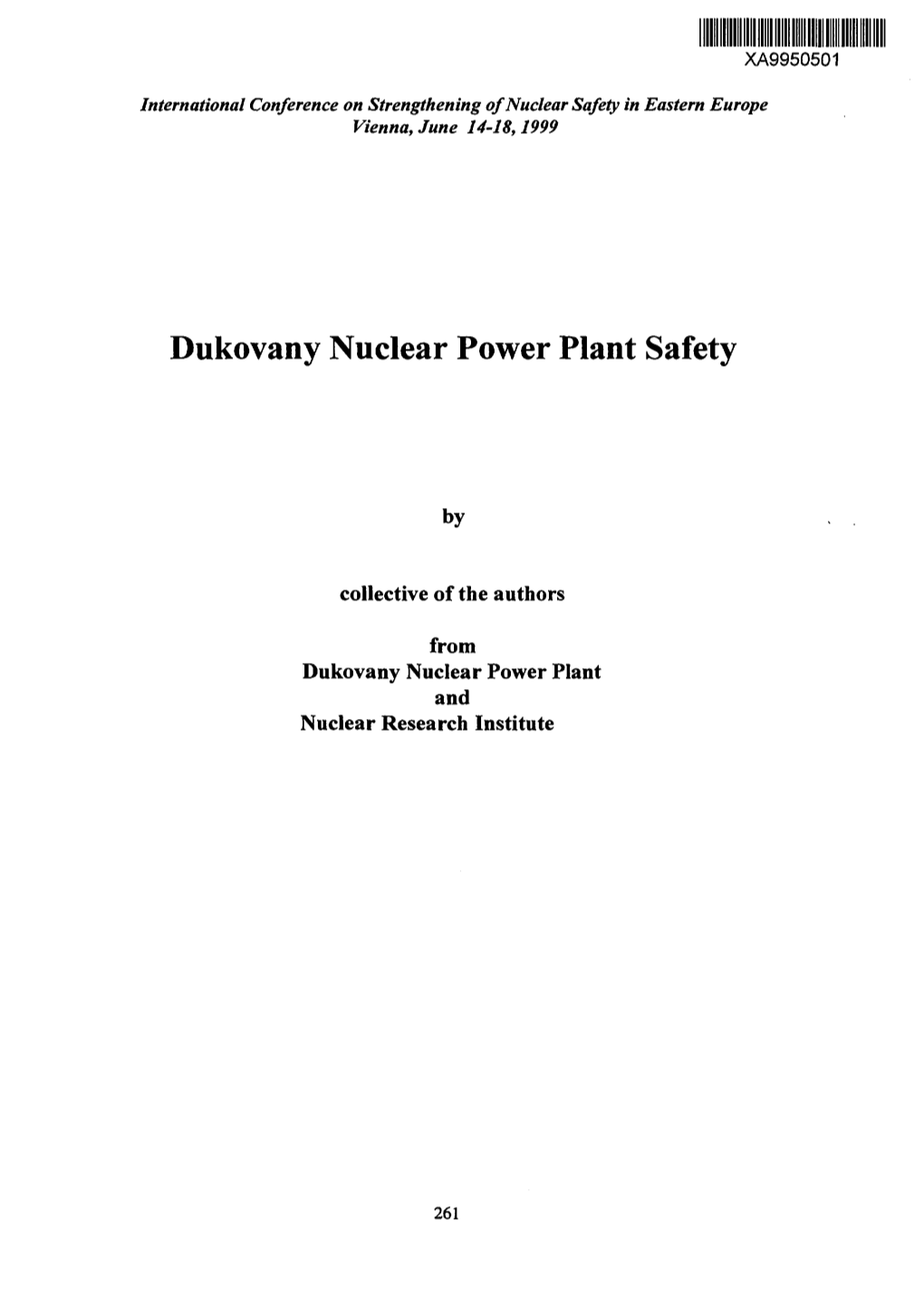 Dukovany Nuclear Power Plant Safety