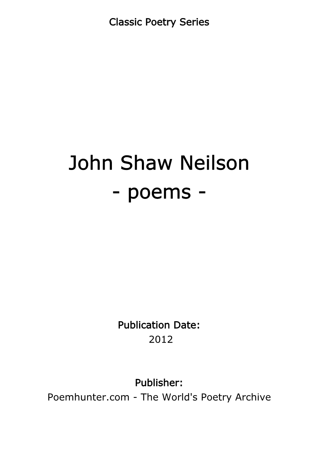 John Shaw Neilson - Poems