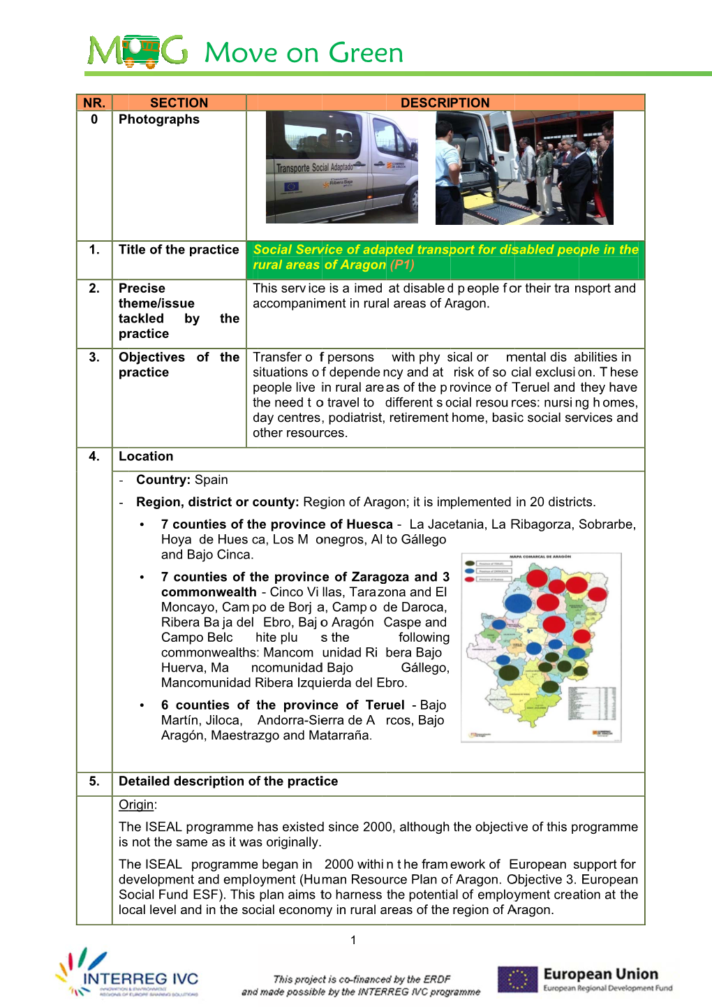 Social Service of Adapted Transport for Disabled People in the Rural Areas of Aragon (P1) 2