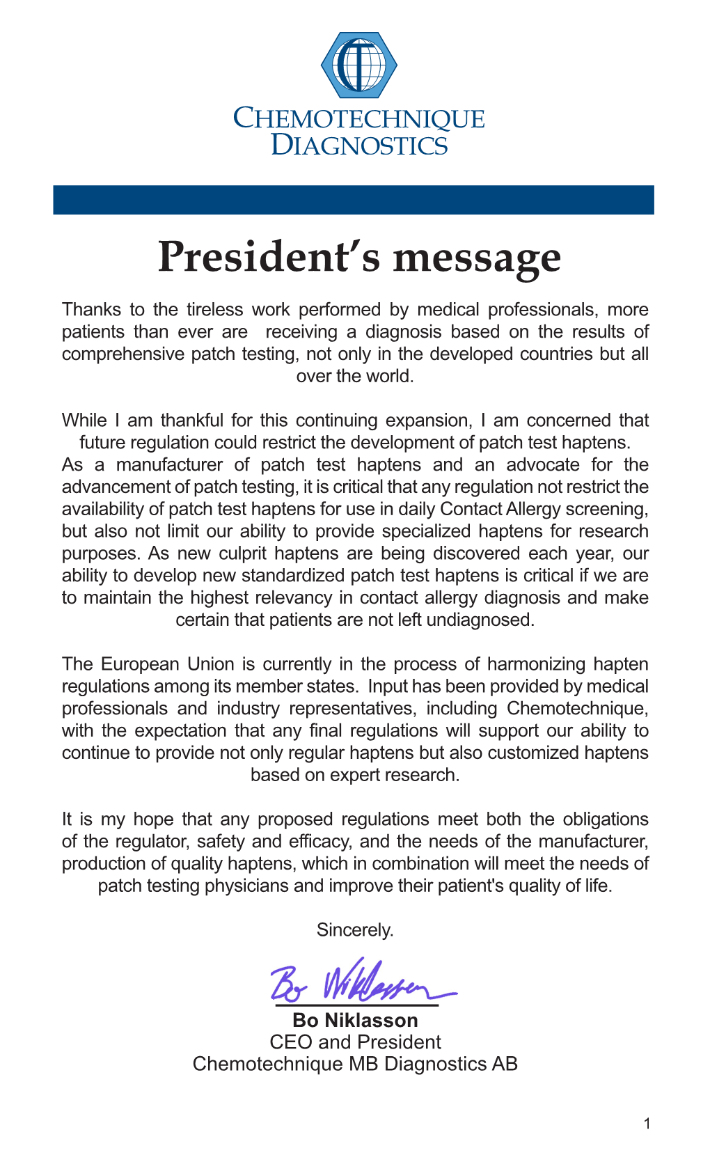 President's Message