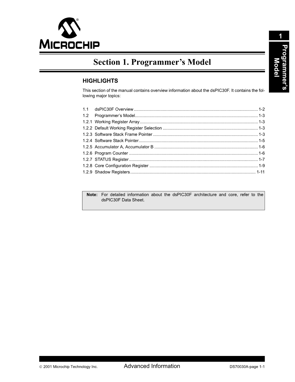 Section 1. Programmer's Model