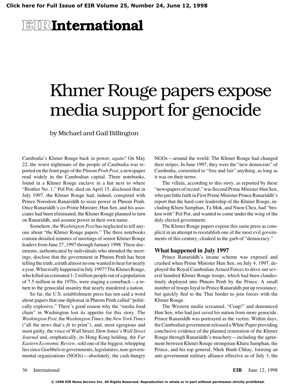 Khmer Rouge Papers Expose Media Support for Genocide