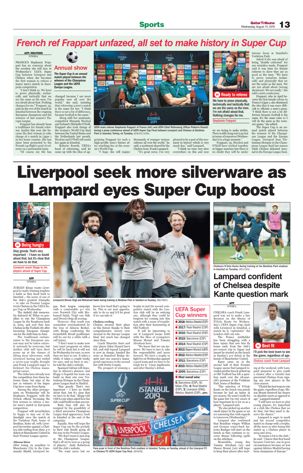 Liverpool Seek More Silverware As Lampard Eyes Super Cup Boost