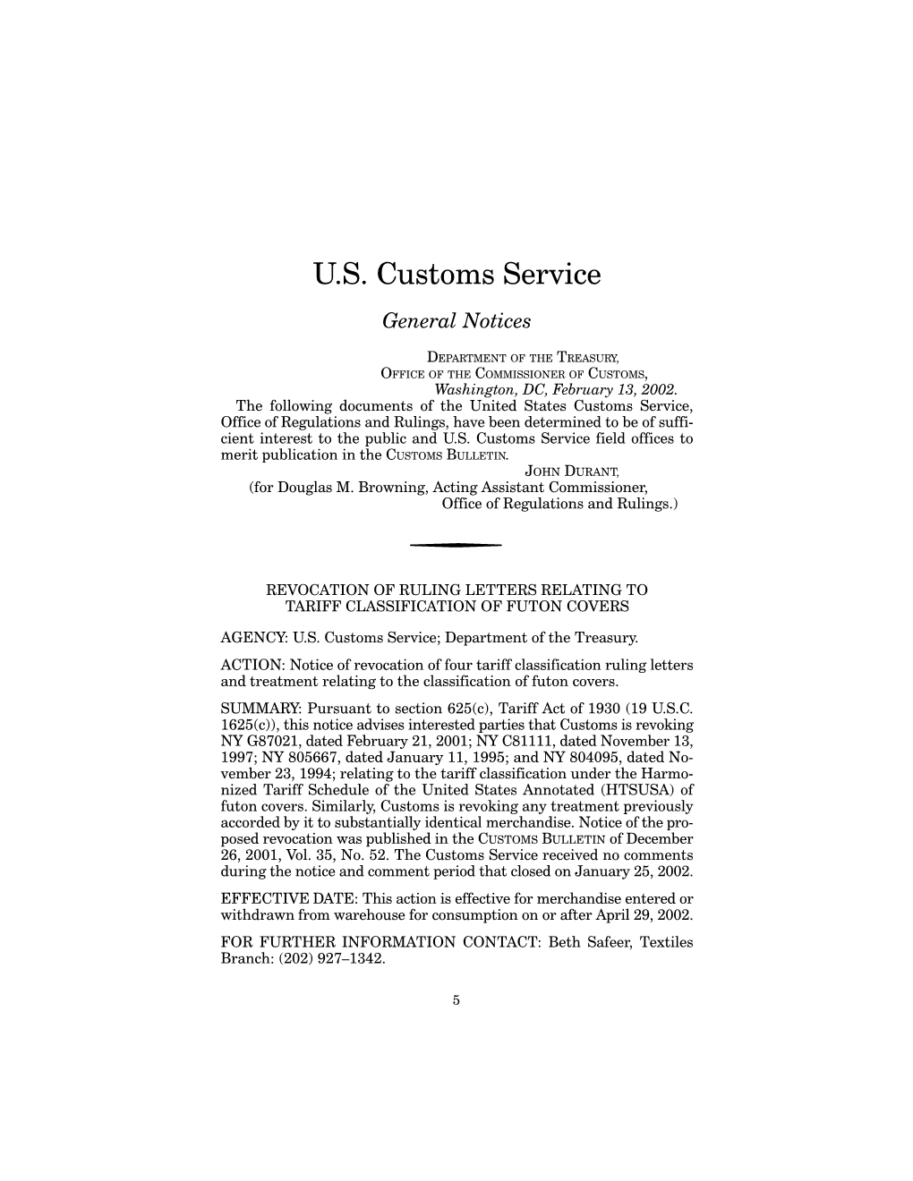 U.S. Customs Service