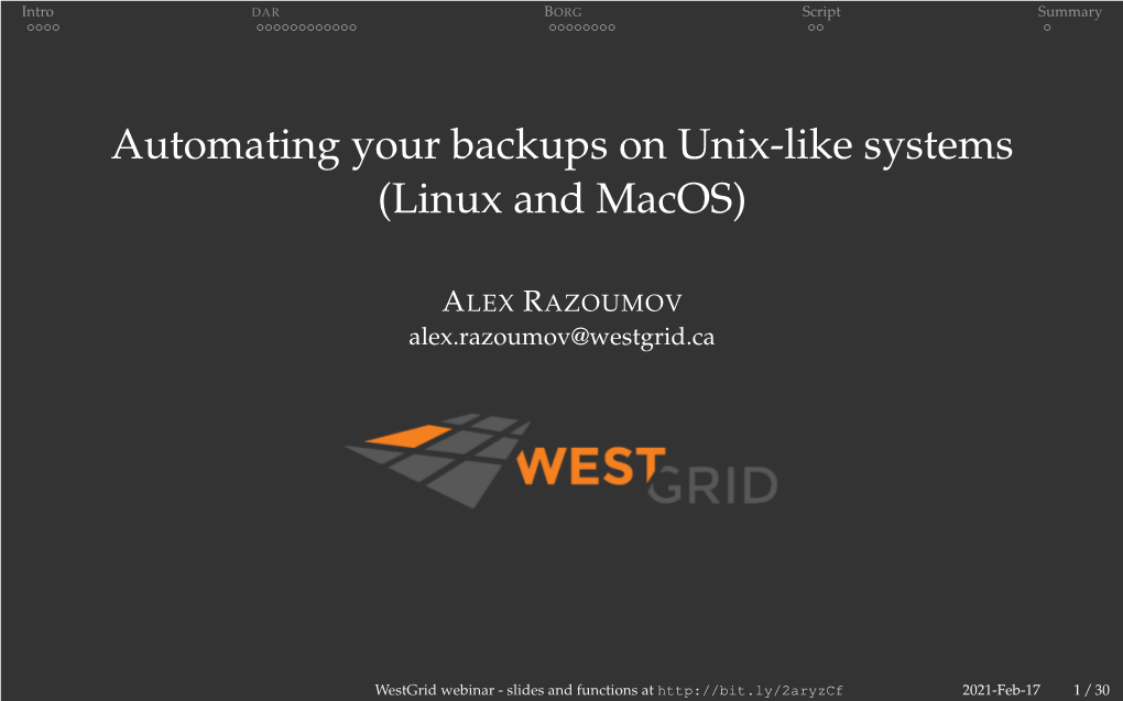 Automating Your Backups on Unix-Like Systems (Linux and Macos)