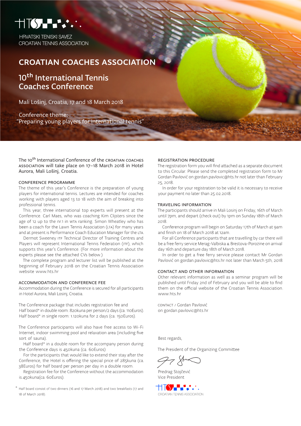 CROATIAN COACHES ASSOCIATION 10Th International Tennis Coaches Conference