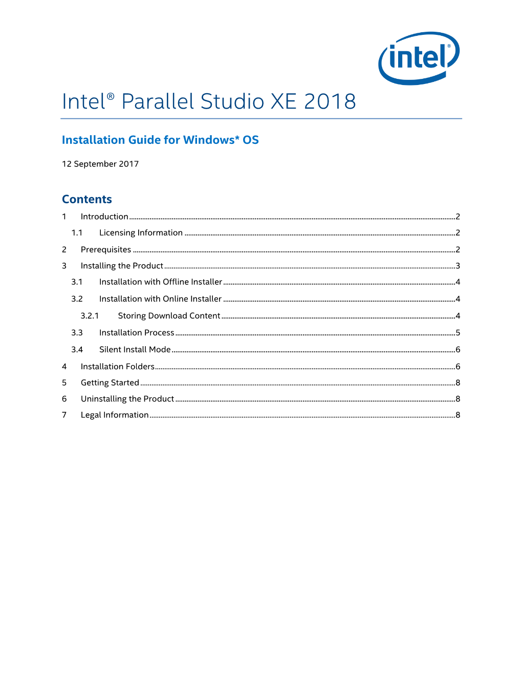 Intel® Parallel Studio XE Installation Guide for Windows* OS