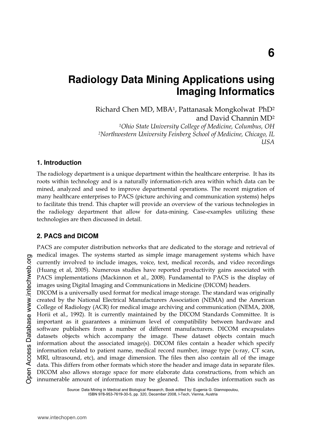 Radiology Data Mining Applications Using Imaging Informatics