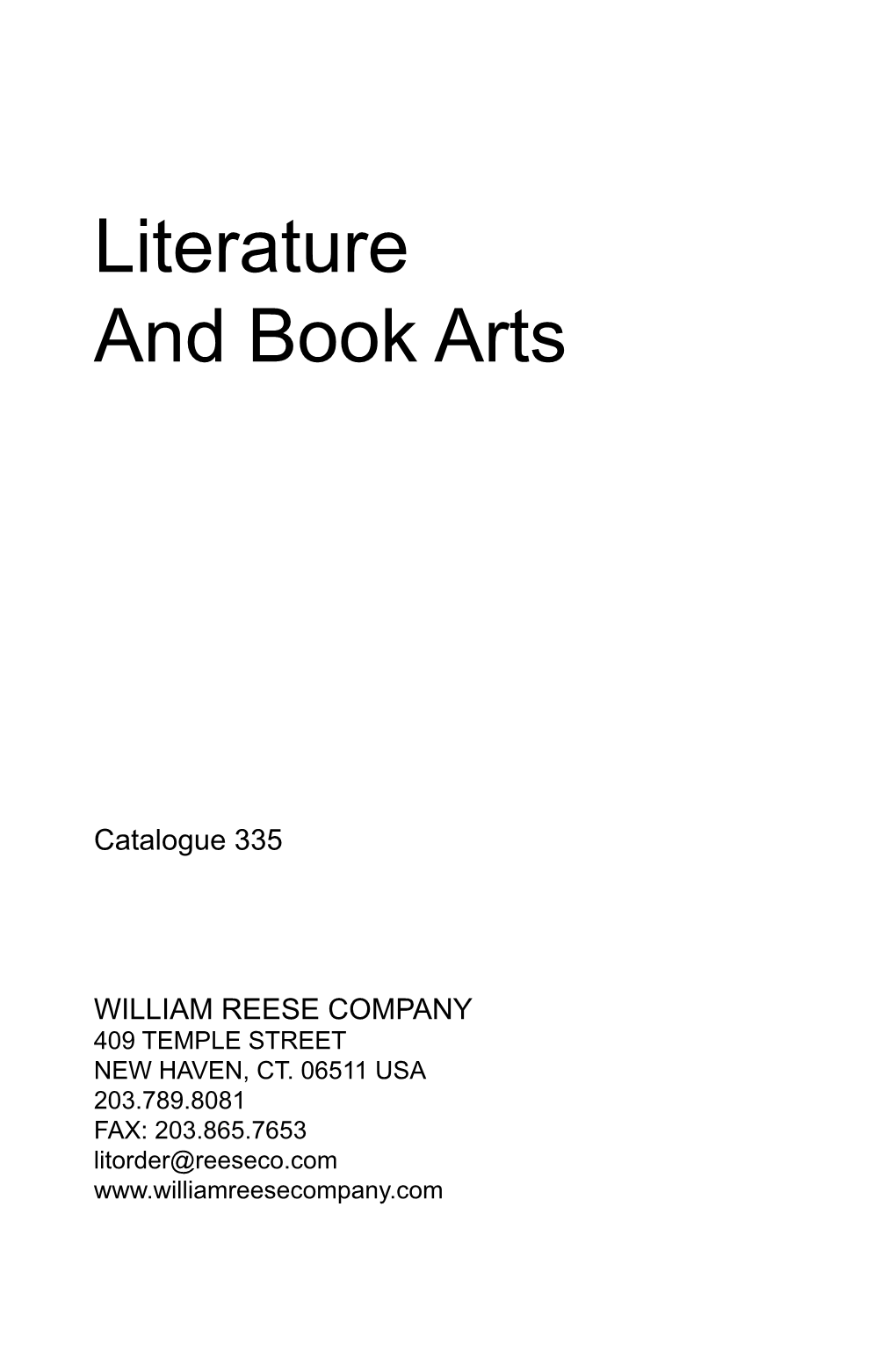 Literature and Book Arts