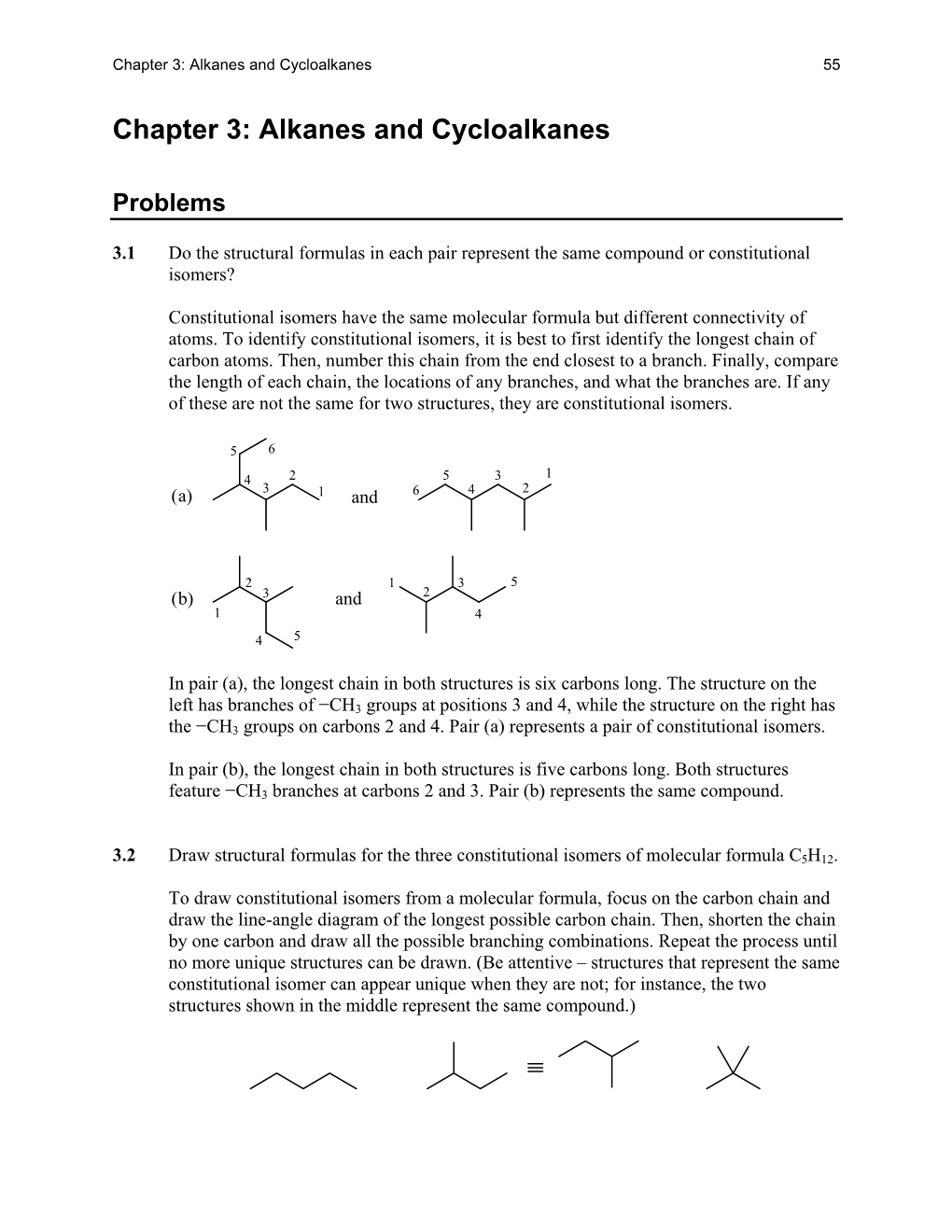 Chapter 3: Alkanes and Cycloalkanes 55