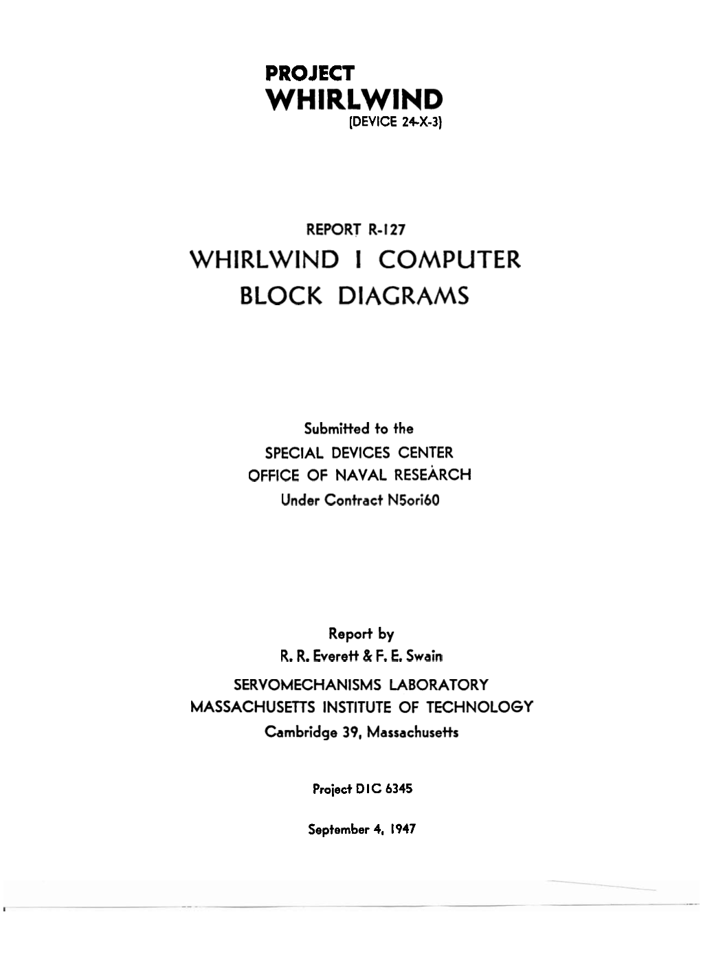 Whirlwind I Computer Block Diagrams