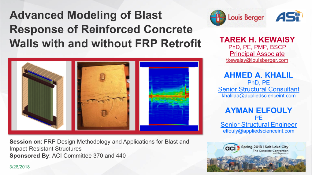 Advanced Modeling of Blast Response of Reinforced Concrete TAREK H